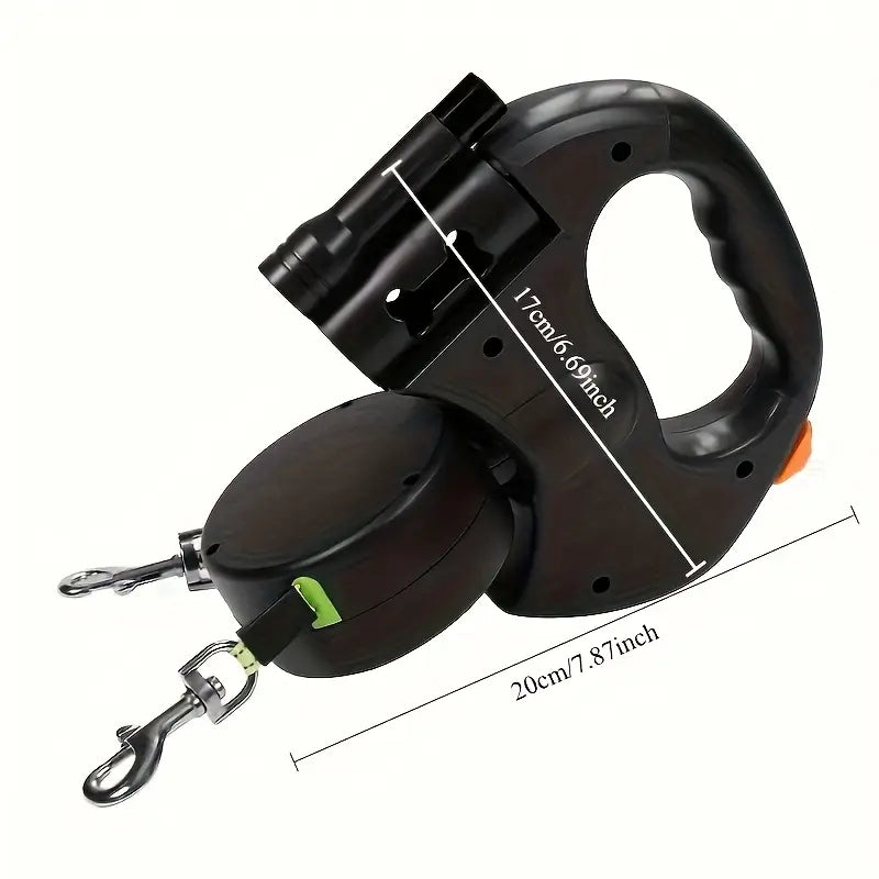 Automatic Retractable Leash for Two Dogs