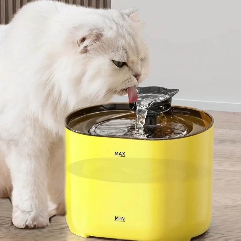 Cat Water Fountain 2.2L Ultra Quiet Pet Fountains , Water Fountains for Cats Indoor-Cat Drinking Dispenser,USB power supply, Without Battery