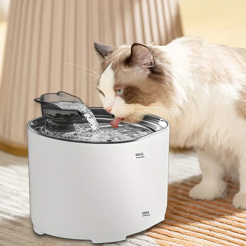 Cat Water Fountain 2.2L Ultra Quiet Pet Fountains , Water Fountains for Cats Indoor-Cat Drinking Dispenser,USB power supply, Without Battery